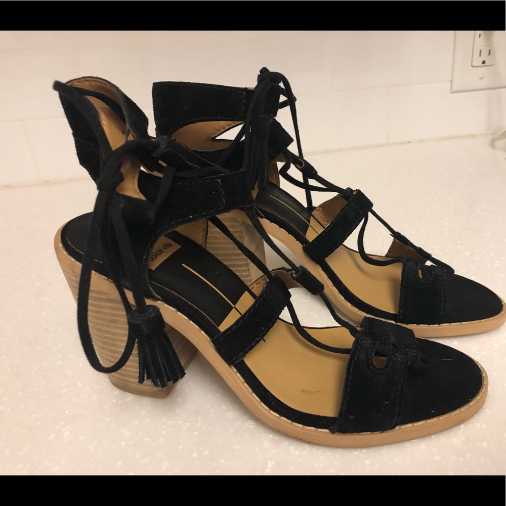 Dolce Vita Block Heel Sandal Black 7M.